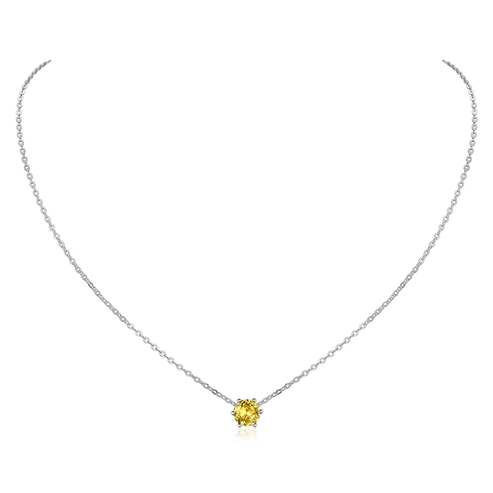 ChicSilver Women 925 Sterling Silver Round Cut Red Garnet January Birthstone Pendant Necklace