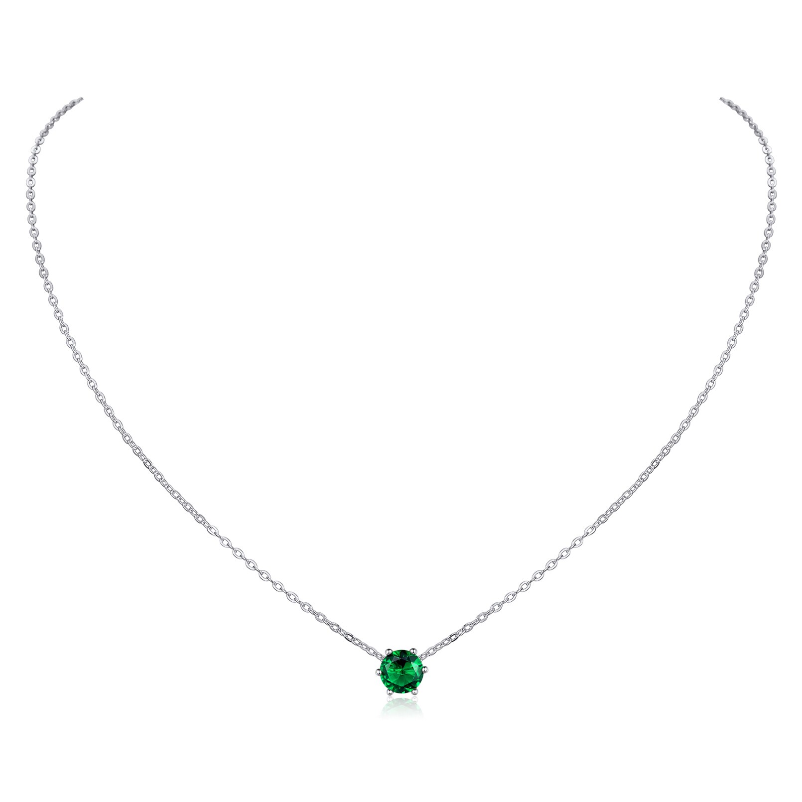 ChicSilver Women 925 Sterling Silver Round Cut Red Garnet January Birthstone Pendant Necklace