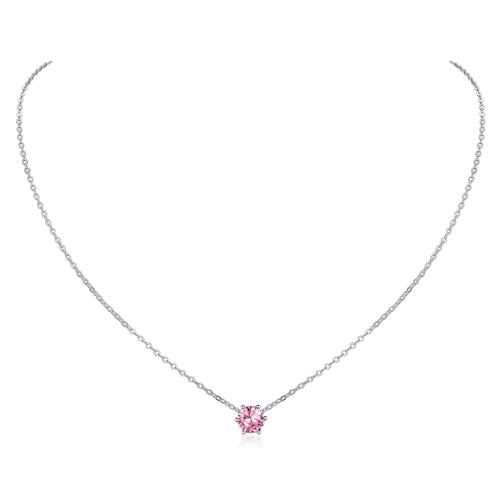 ChicSilver Women 925 Sterling Silver Round Cut Red Garnet January Birthstone Pendant Necklace