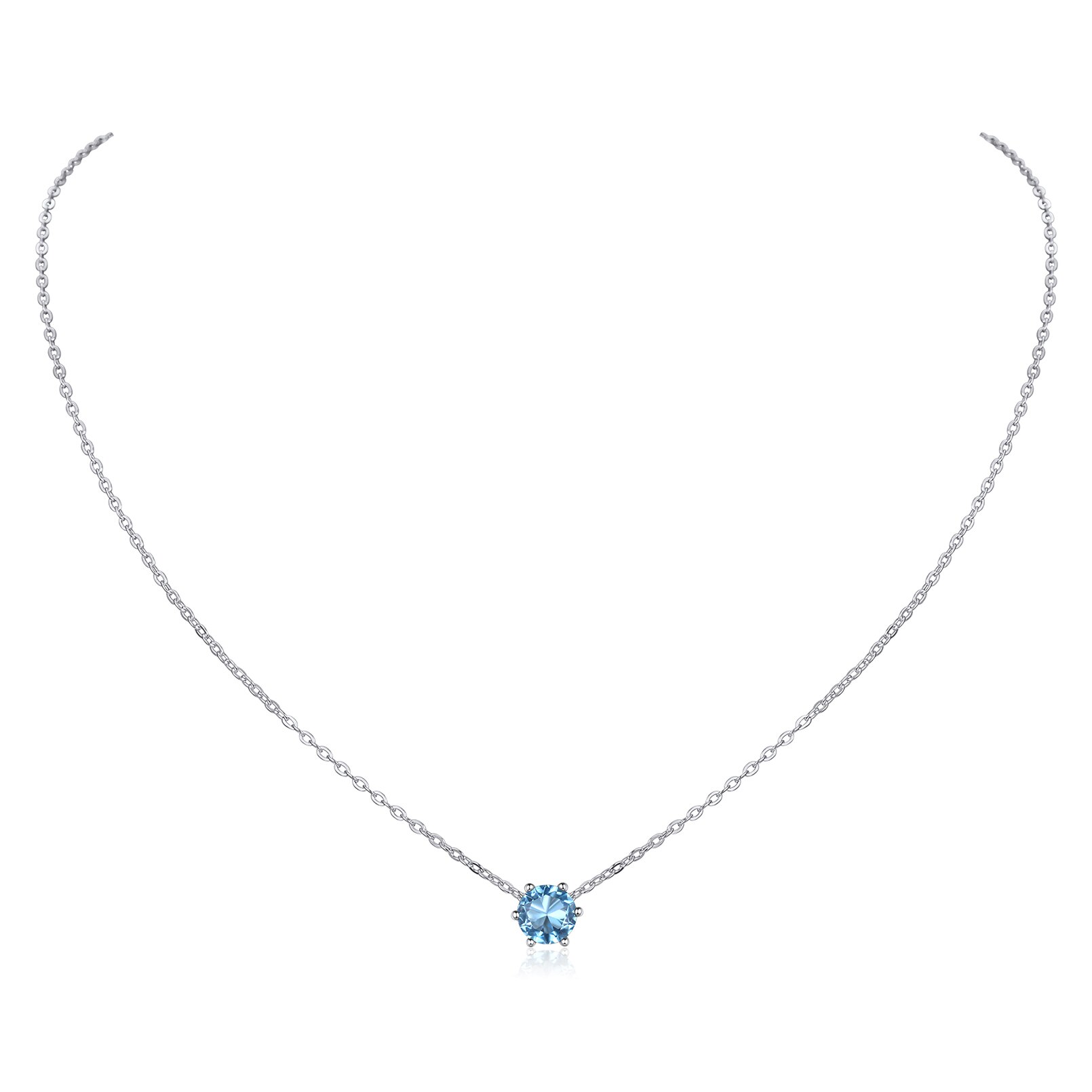 ChicSilver Women 925 Sterling Silver Round Cut Red Garnet January Birthstone Pendant Necklace