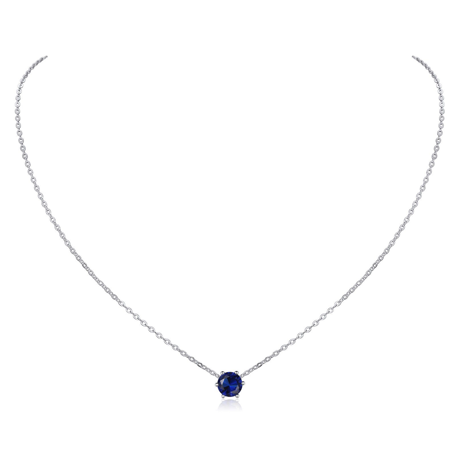 ChicSilver Women 925 Sterling Silver Round Cut Red Garnet January Birthstone Pendant Necklace