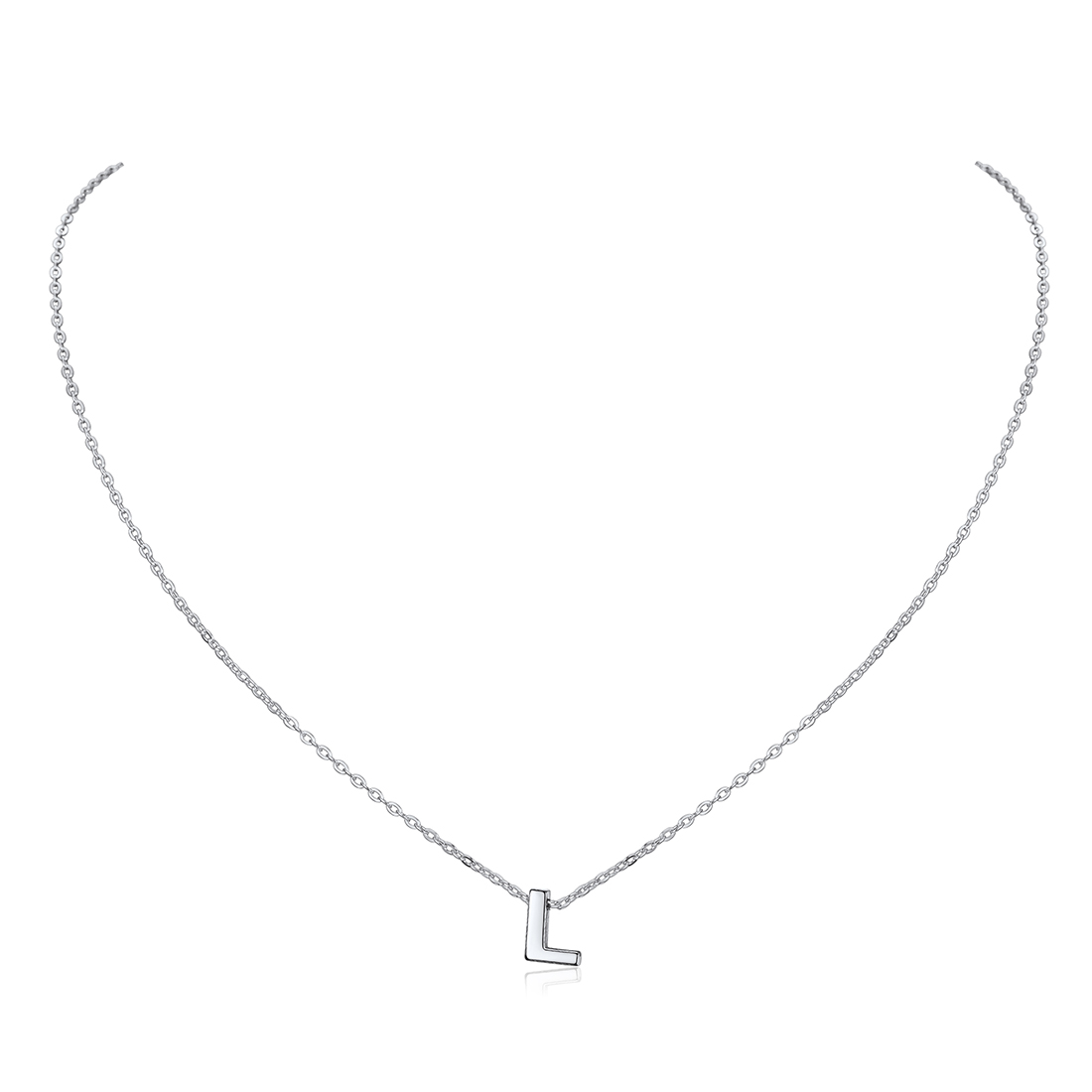 ChicSilver Letter A-Z Necklace 925 Sterling Silver Small Dainty Initial Pendant Necklace Personalized Name Necklace Tiny Alphabet Charm Necklace for Girls