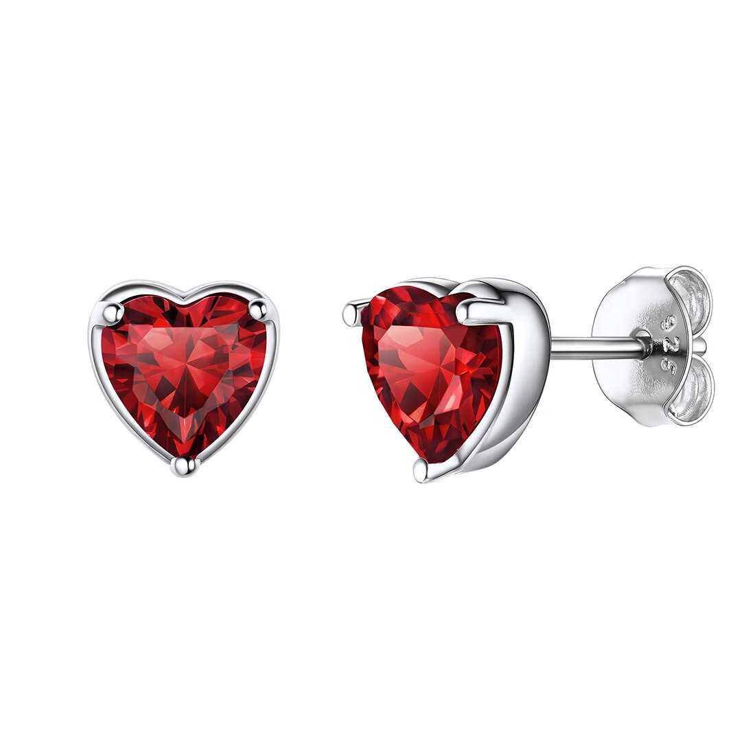 ChicSilver Heart Stud Earrings November Birthstone Jewelry for Women, Hypoallergenic Sterling Silver Earring for Sensitive Ears