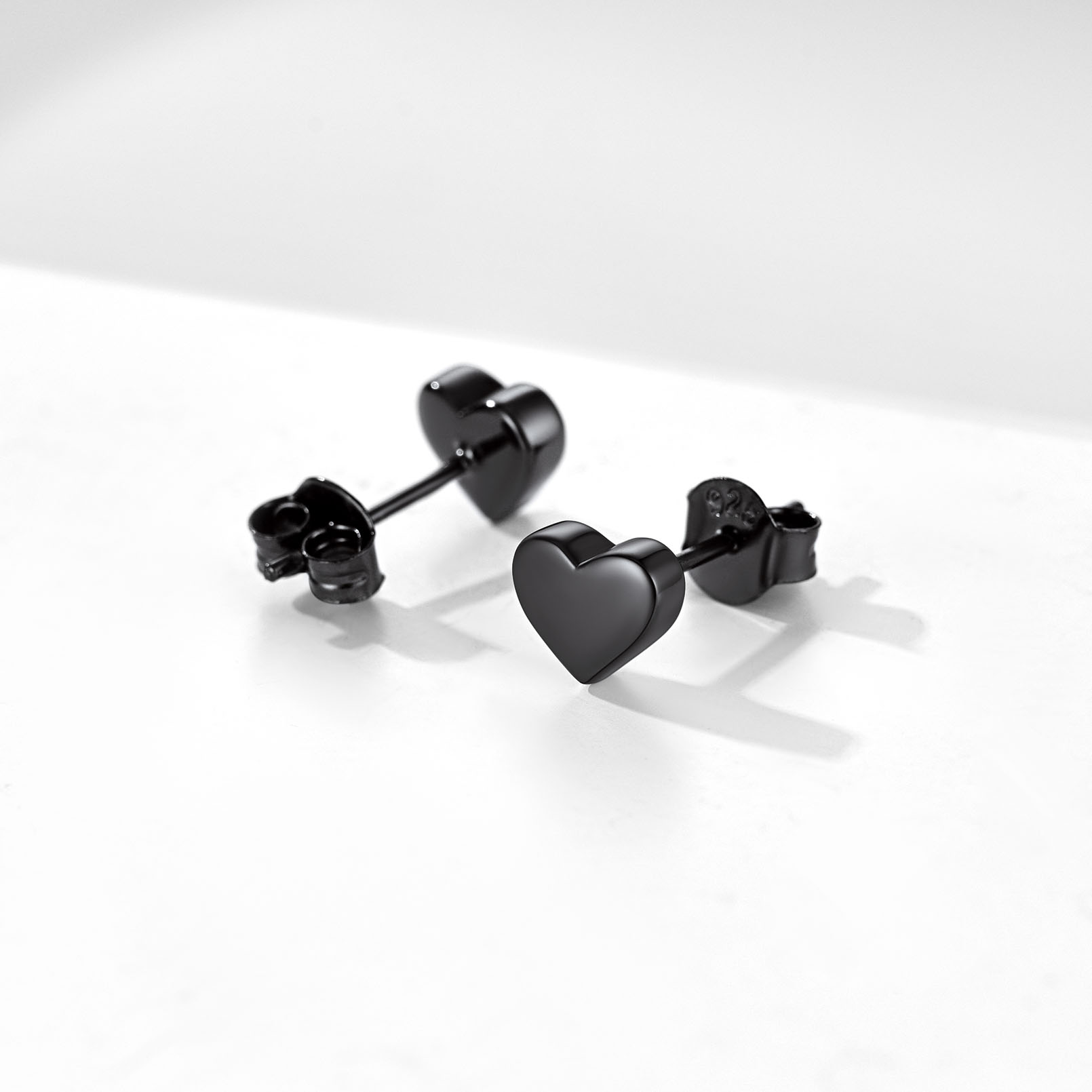 ChicSilver Heart Stud Earrings for Little Girls Hypoallergenic 925 Sterling Silver Women Jewelry Gift