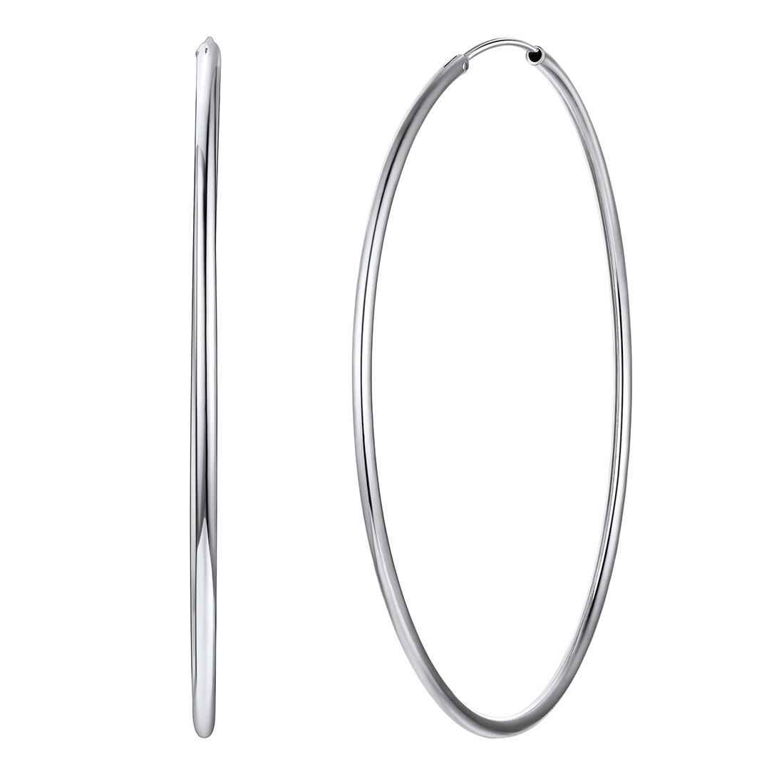 ChicSilver 925 Sterling Silver Small Hoop Earrings Circle Endless Huggie Hoops 15/20/30/50/70mm