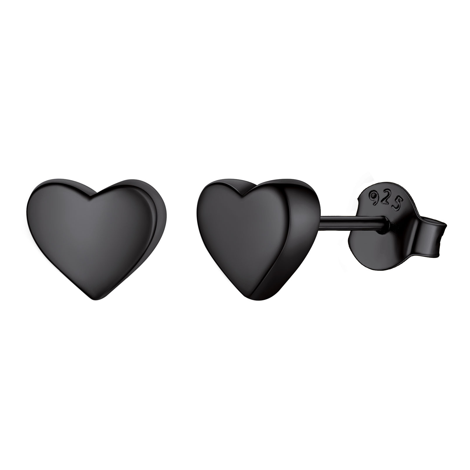 ChicSilver Heart Stud Earrings for Little Girls Hypoallergenic 925 Sterling Silver Women Jewelry Gift