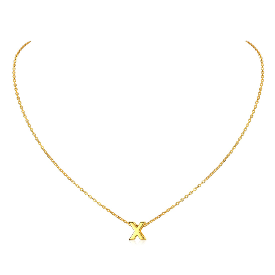 ChicSilver Letter A-Z Necklace 925 Sterling Silver Small Dainty Initial Pendant Necklace Personalized Name Necklace Tiny Alphabet Charm Necklace for Girls