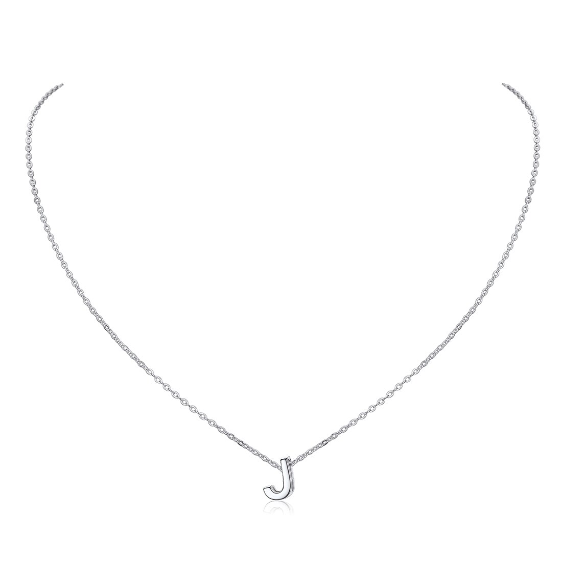 ChicSilver Letter A-Z Necklace 925 Sterling Silver Small Dainty Initial Pendant Necklace Personalized Name Necklace Tiny Alphabet Charm Necklace for Girls