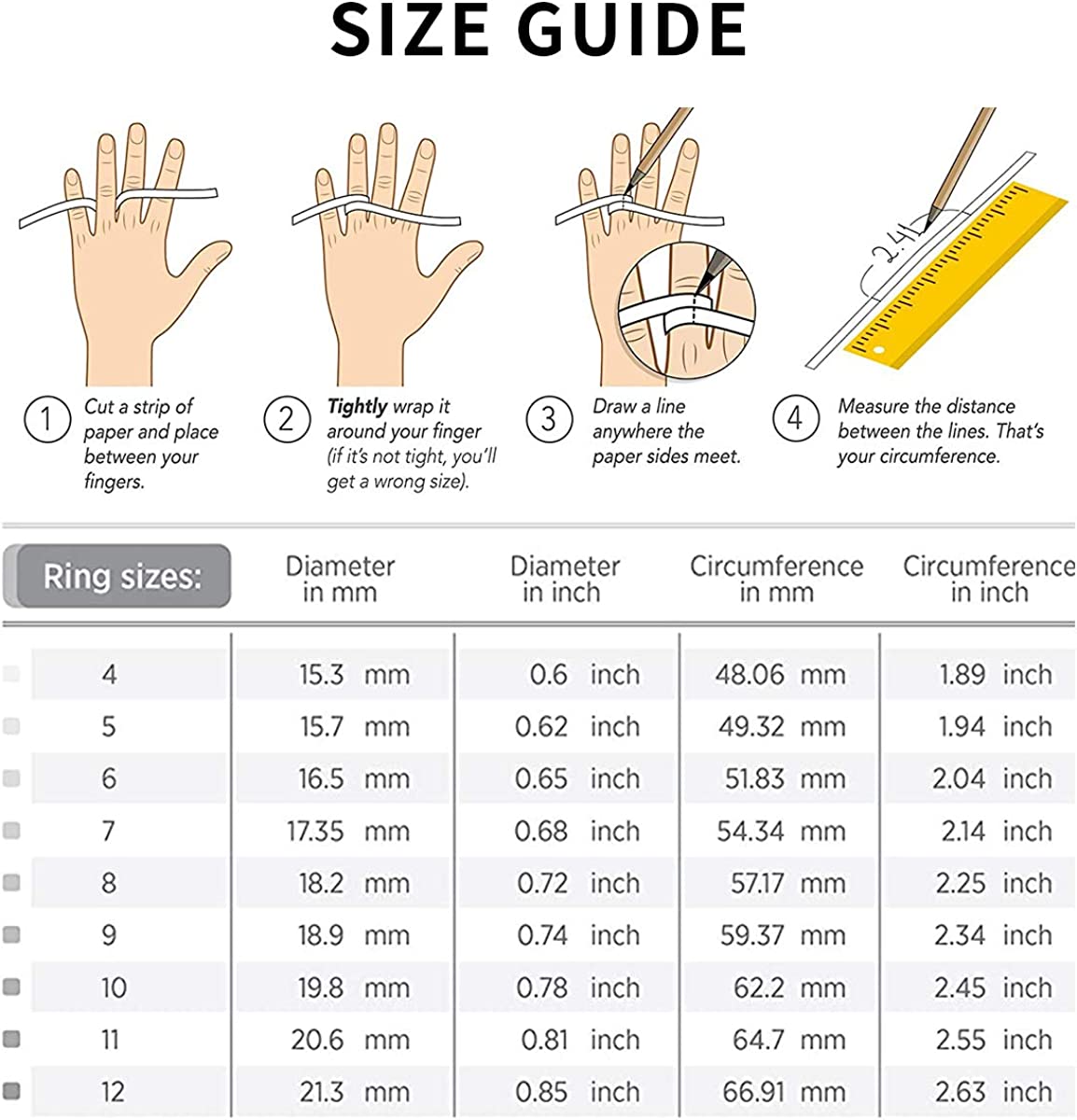 ChicSilver 925 Sterling Silver Ring for Women Men White Gold Plated 4mm Celtic Knot Wedding Band Eternity Ring Size 4-12