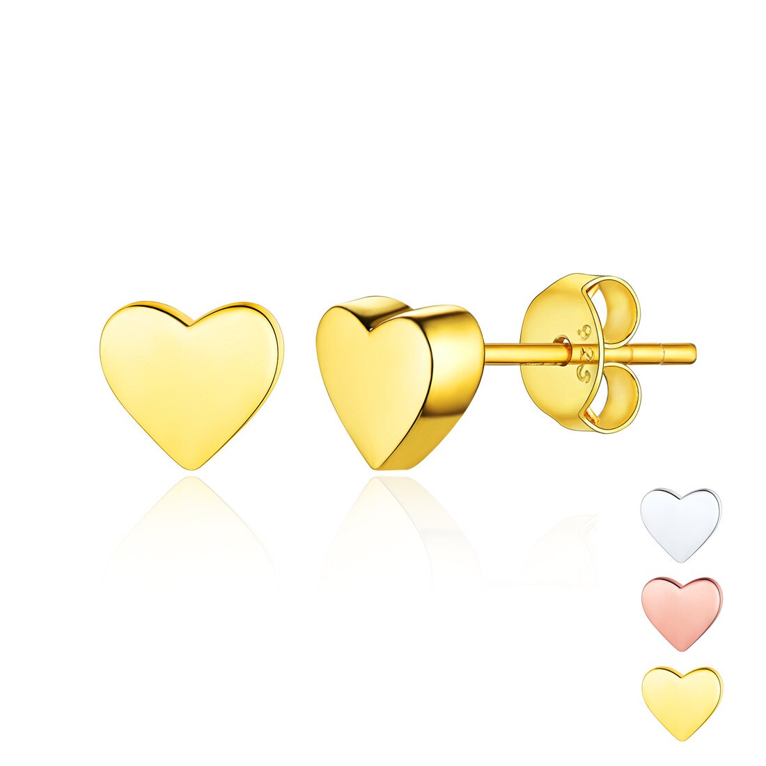 ChicSilver Heart Stud Earrings for Little Girls Hypoallergenic 925 Sterling Silver Women Jewelry Gift
