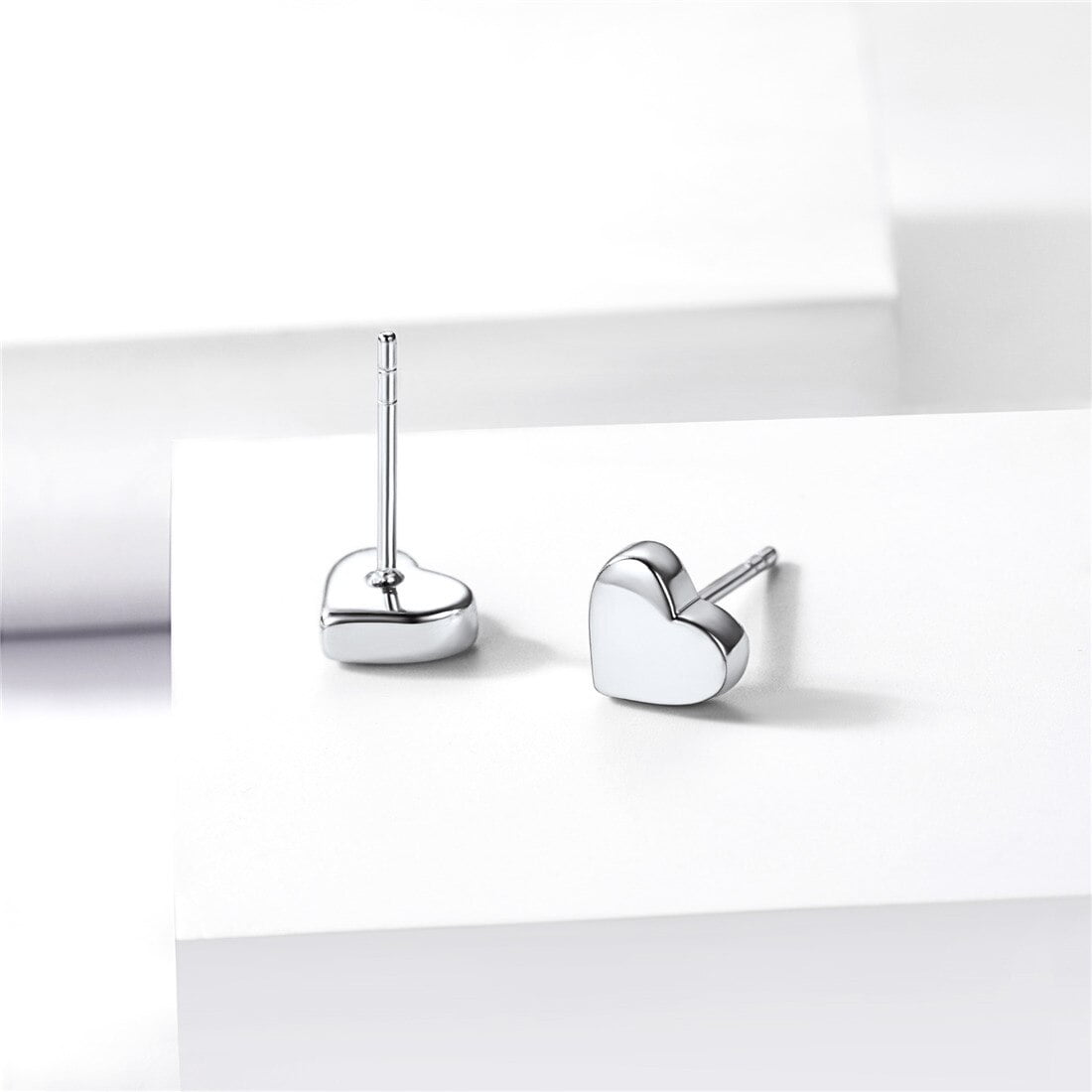 ChicSilver Heart Stud Earrings for Little Girls Hypoallergenic 925 Sterling Silver Women Jewelry Gift