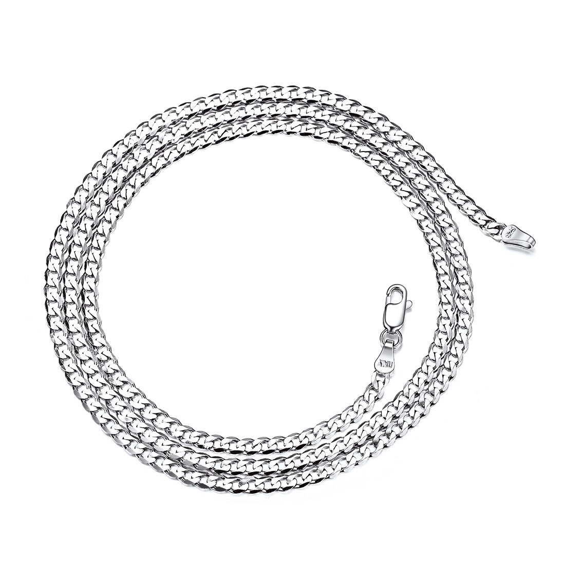 ChicSilver Women Mens Necklace Cuban Link Chain 5mm Solid 925 Sterling Silver Cuban Link Curb Chain Necklace Boys Hip Hop Hiphop Rock Jewellery 22 Inches