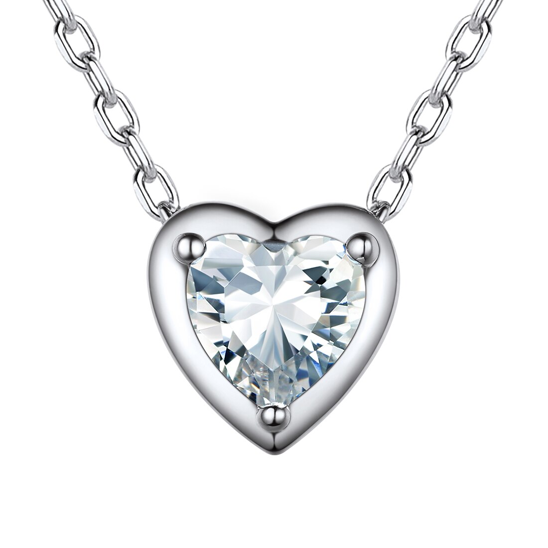 Love Red Garnet January Birthstone Necklace 925 Sterling Silver Tiny Heart Pendant Necklace Jewelry Gifts for Women