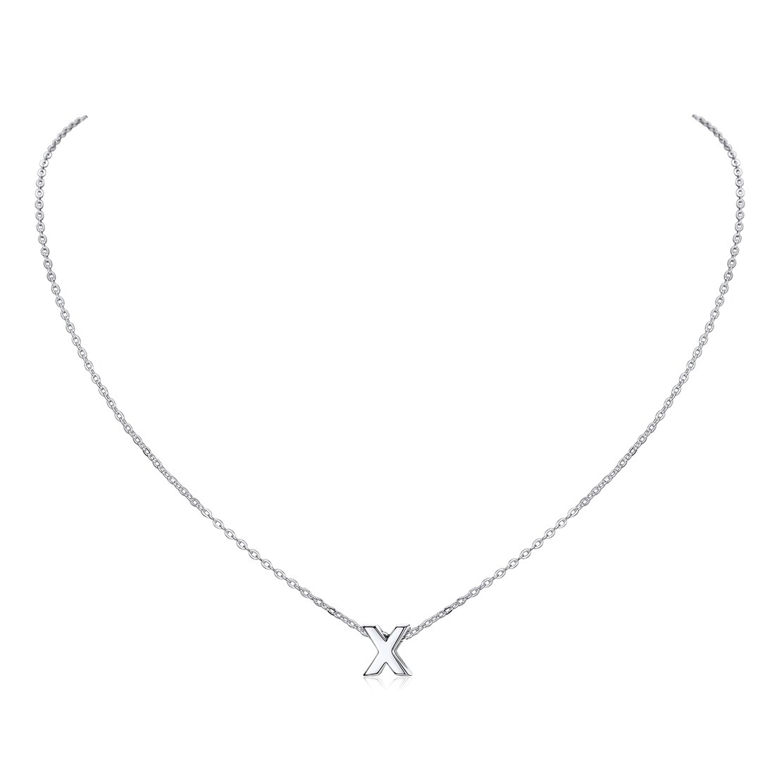 ChicSilver Letter A-Z Necklace 925 Sterling Silver Small Dainty Initial Pendant Necklace Personalized Name Necklace Tiny Alphabet Charm Necklace for Girls