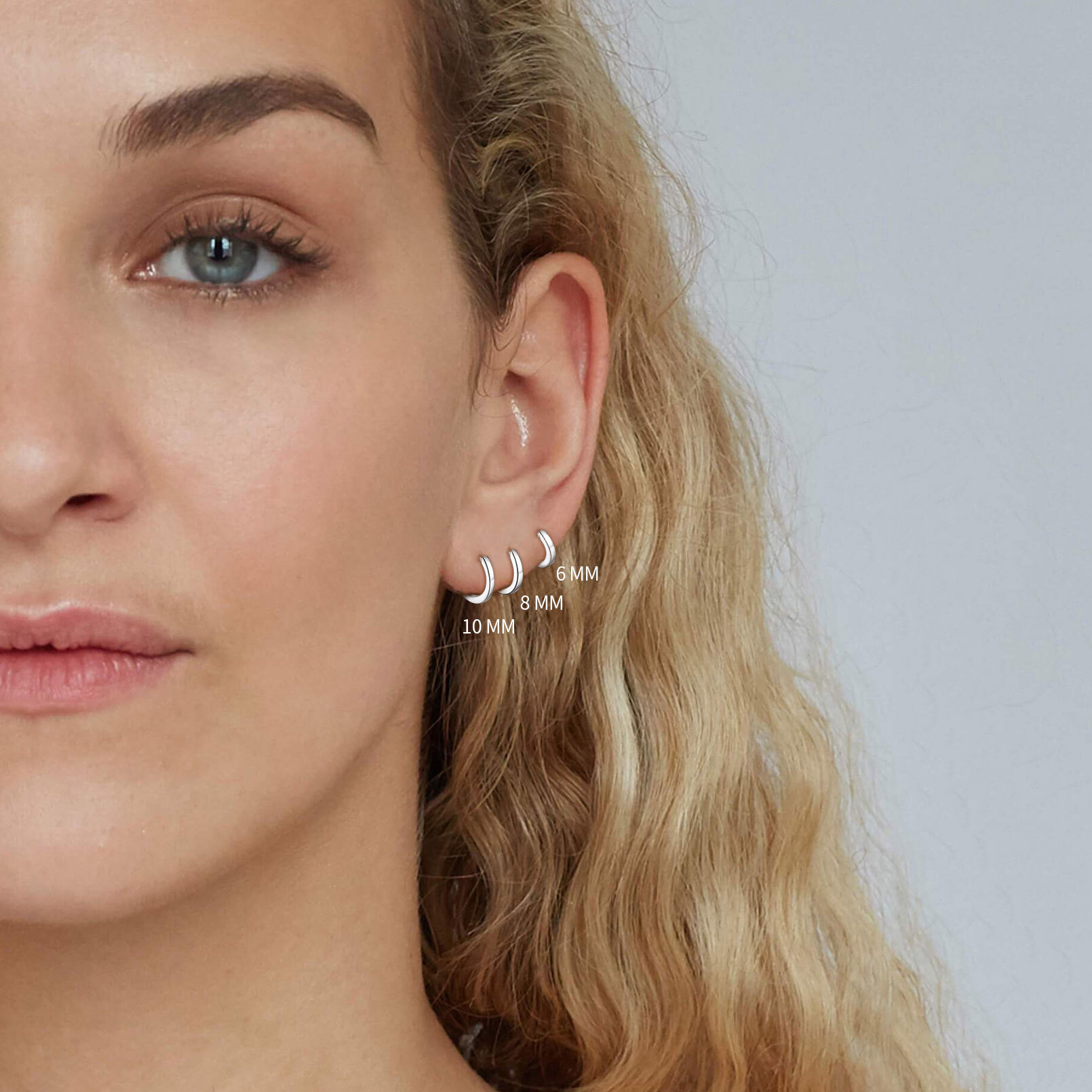 ChicSilver 925 Sterling Silver Small Hoop Earrings for Women Cubic Zirconia 8MM