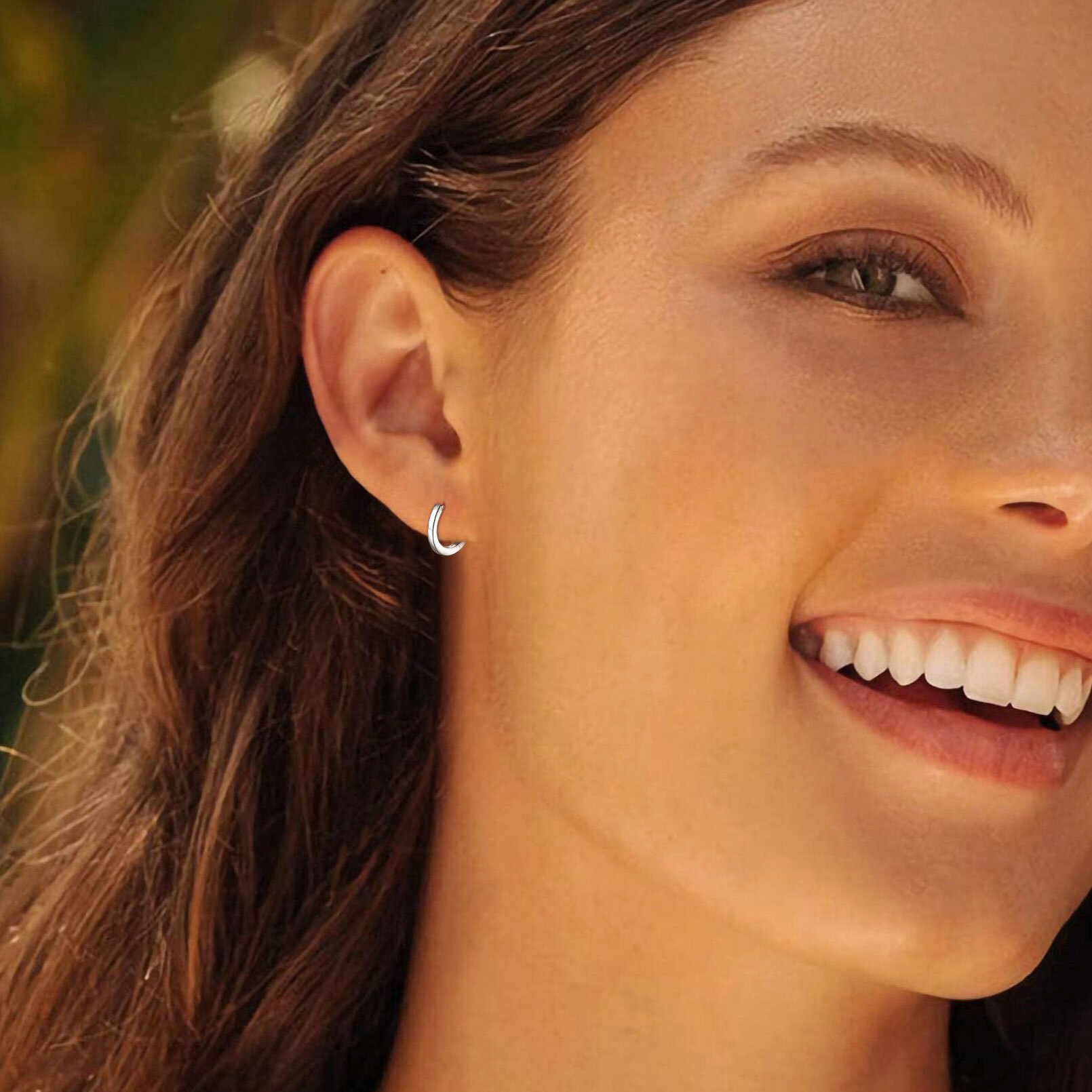 ChicSilver 925 Sterling Silver Small Hoop Earrings for Women Cubic Zirconia 8MM