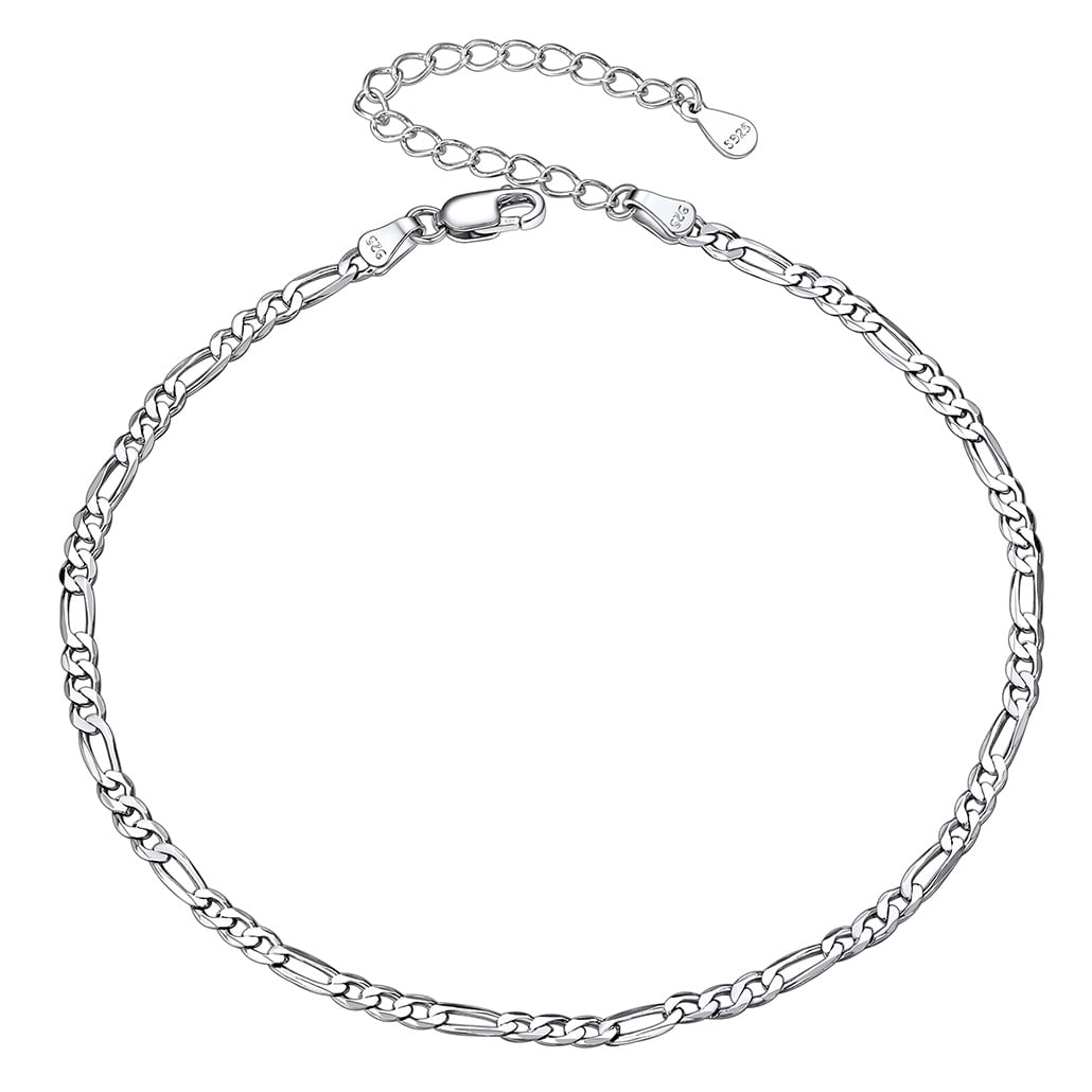 Silvora 925 Silver Chain Beads Anklet for Women Ankle Bracelet Foot Jewelry