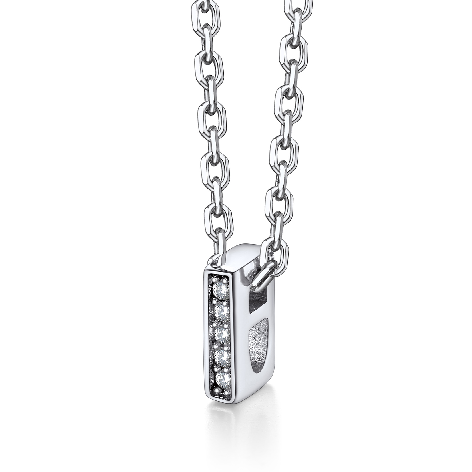 Silvora Women Sterling Silver Initial Necklace with Sparking Cubic Zirconia, Letter A Pendant Necklace for Teen Girls Charm Birthday Jewelry