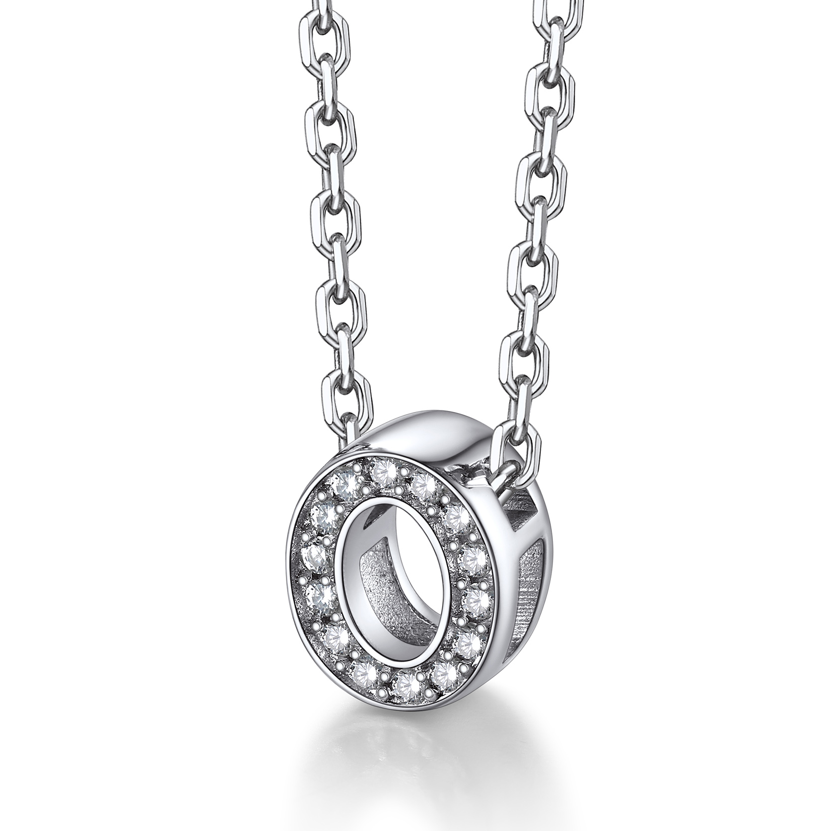 Silvora Women Sterling Silver Initial Necklace with Sparking Cubic Zirconia, Letter A Pendant Necklace for Teen Girls Charm Birthday Jewelry