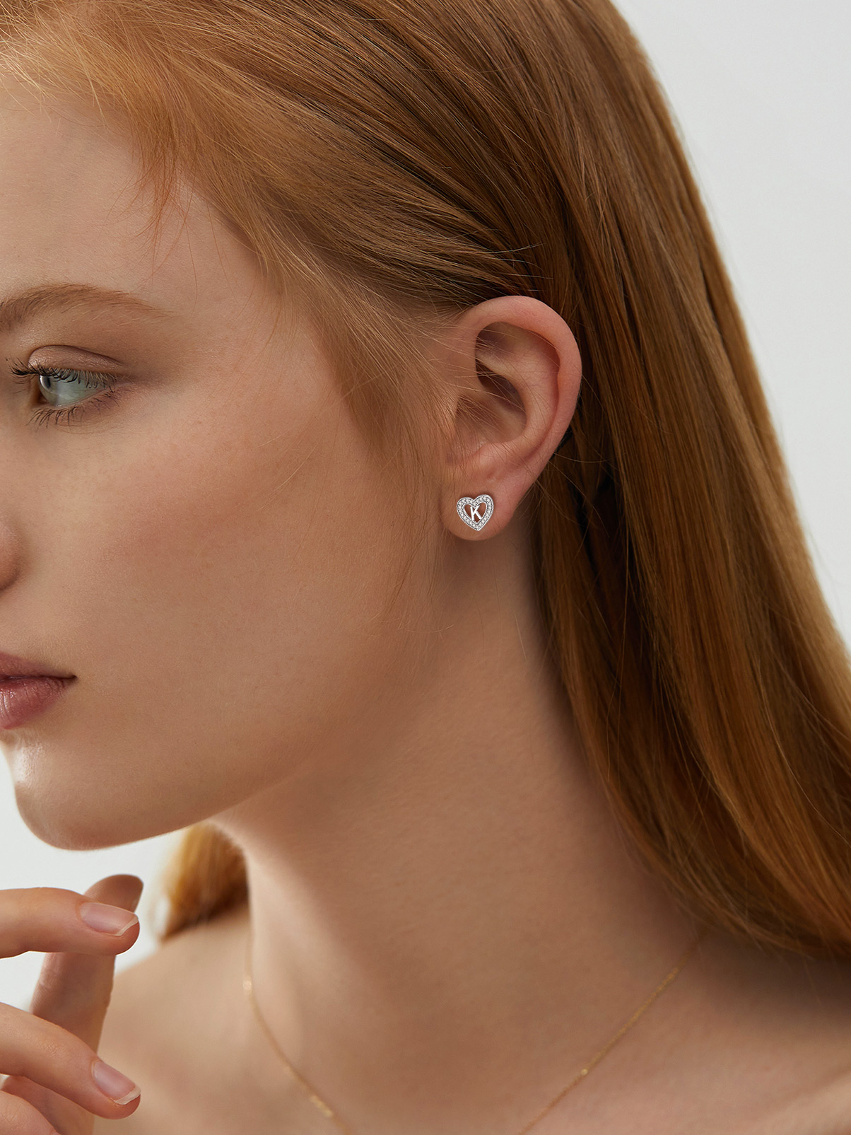 Silvora Initial Heart Stud Earrings for Women Girls Letter A Sterling Silver Earrings with Shiny Cubic Zirconia Birthday Christmas Gift