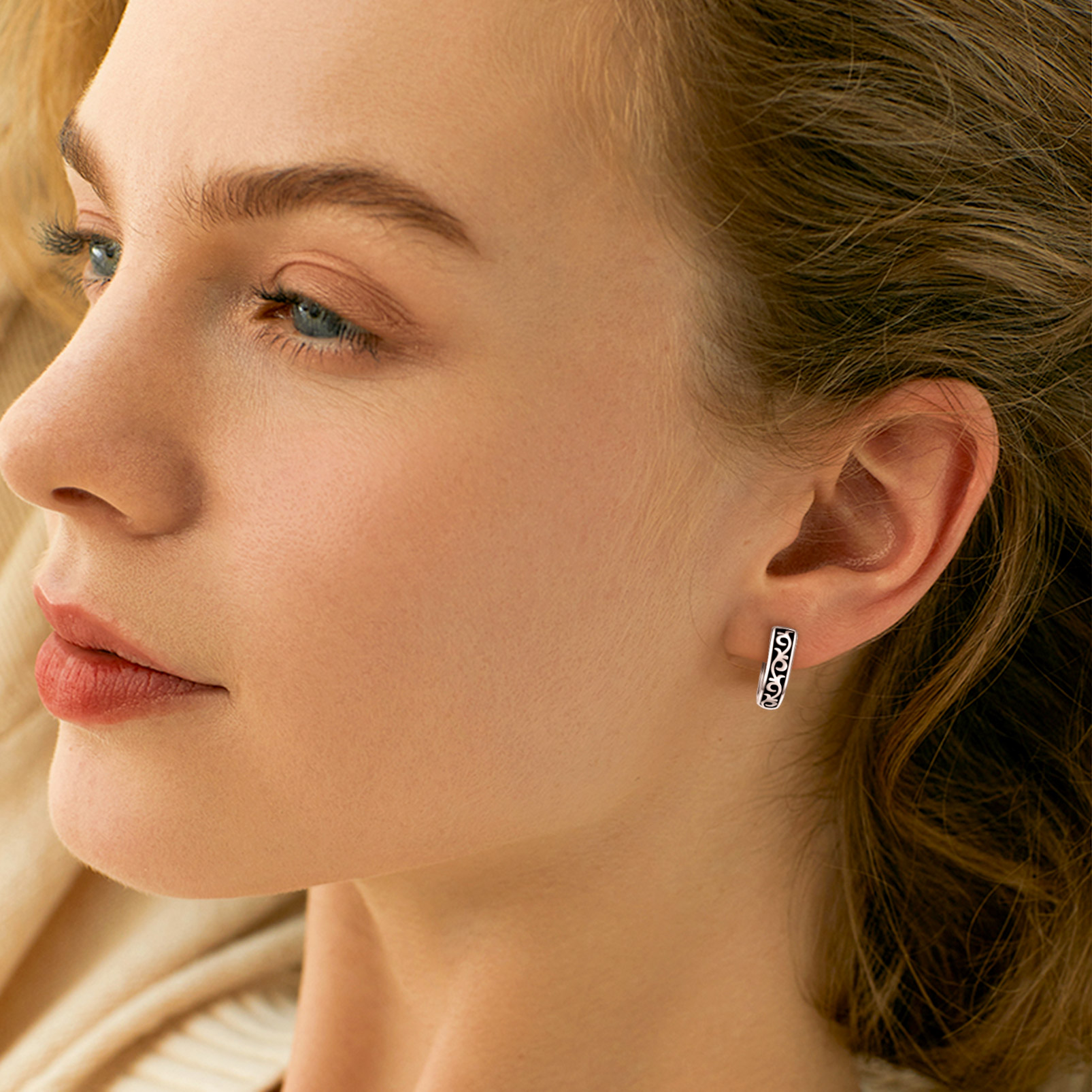 Silvora Small Celtic Knot Hoop Earring 925 Sterling Silver Huggie Earrings for Women Men Jewelry Gift Christmas Valentine's Day