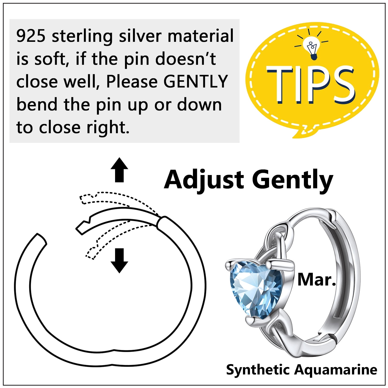 Silvora Birthstone Hoop Earrings Women 925 Sterling Silver Earrings Celtic Knot Cubic Zirconia Birthday Jewelry Gift, May