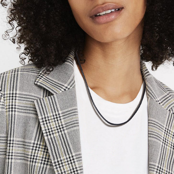 PROSTEEL Black Leather Necklace Cord Rope Chain for Men with Stainless Steel Clasp