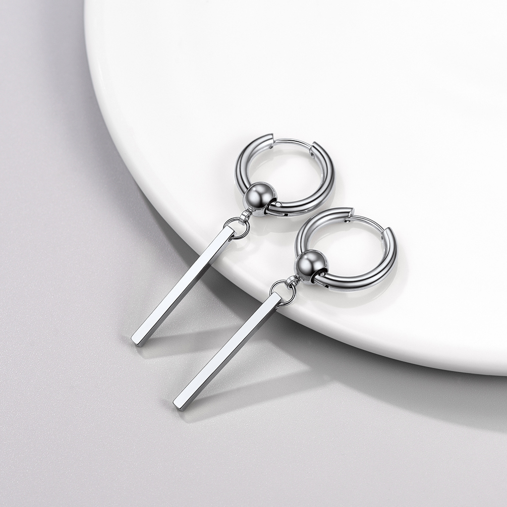 PROSTEEL Black Dangle Geometric Women Mens Earring Punk Steel Gift