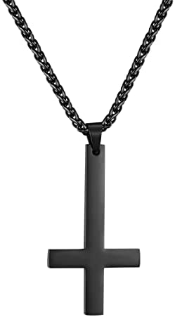 PROSTEEL Inverted Cross Necklace Satanic Fashion Jewelry Men Women