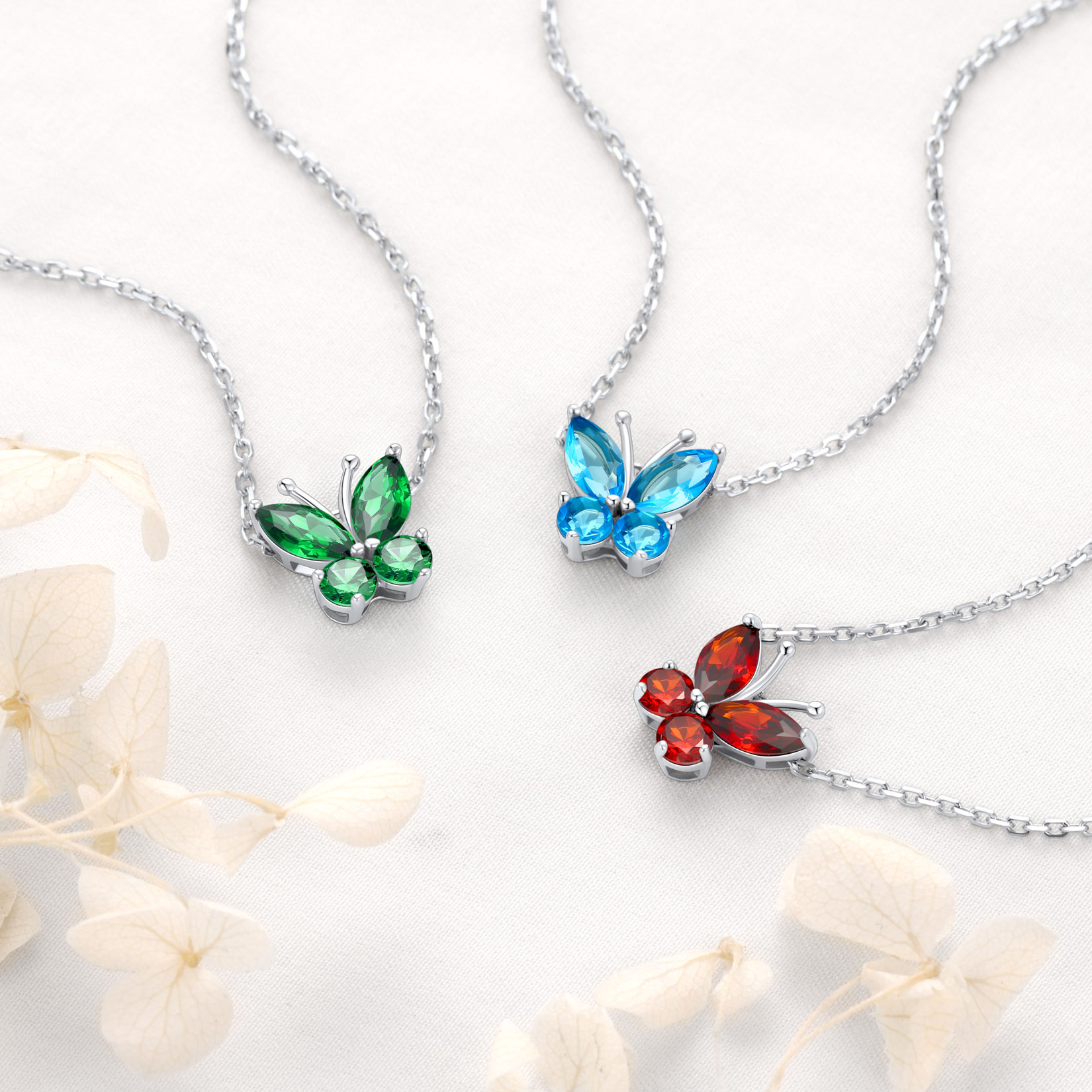 U7 Sterling Silver Butterfly Anklets for Women Girls Summer Beach Anklet S925 Foot Bracelet with Birthstone Birthday Mothers Day Jewelry Gift