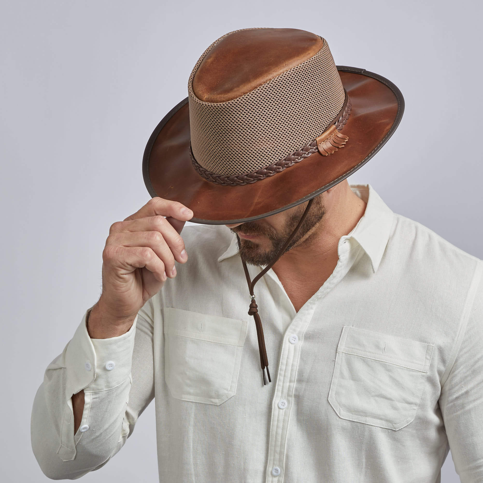Breeze - Stingy Brim Breathable Leather Hat