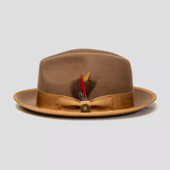 Trilby Fedora – Brown[Fast shipping and box packing]