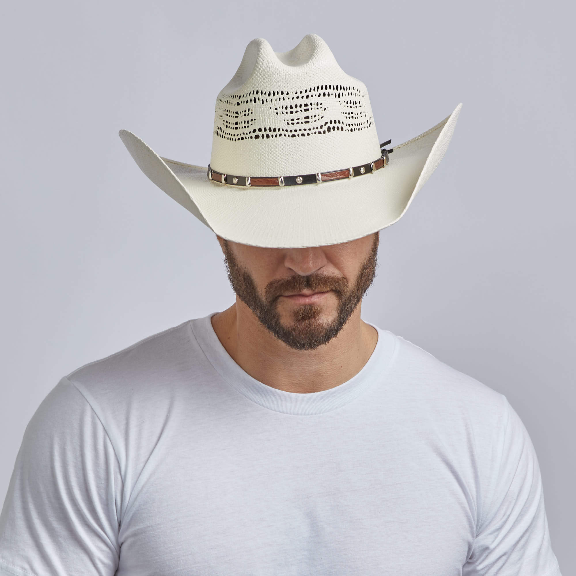 Billings - Mens Straw Cowboy Hat - Western Hat Band