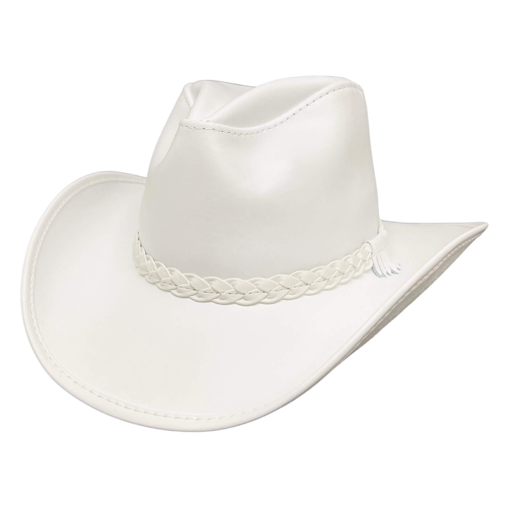 Blizzard - White Leather Cowboy Hat