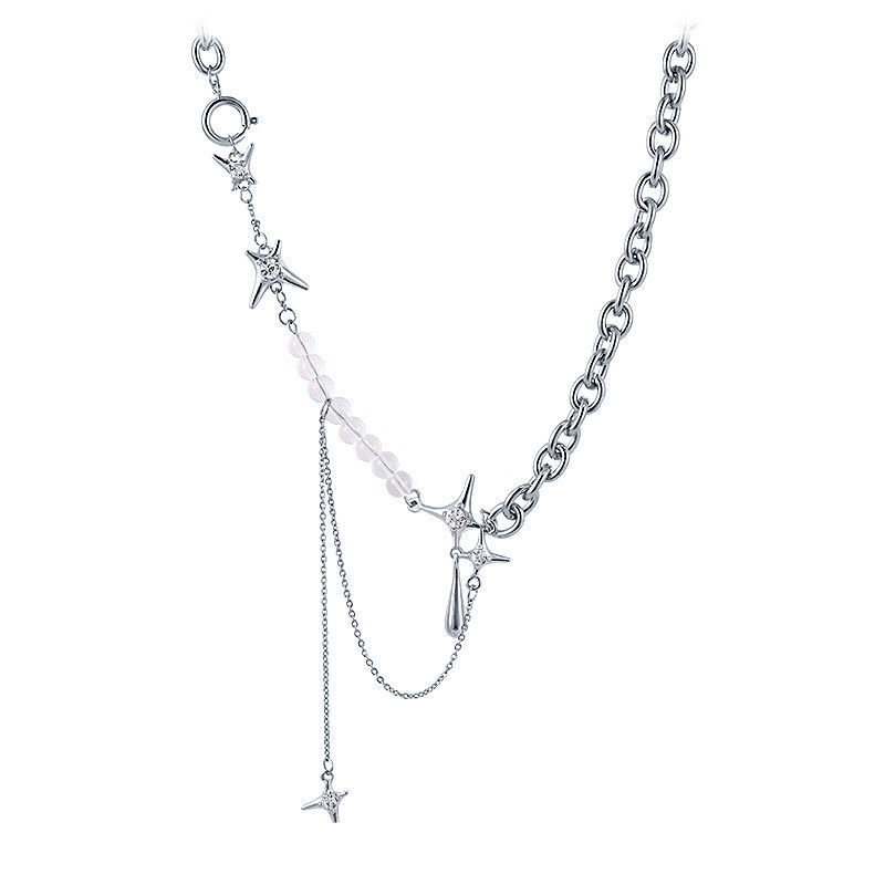 Silver Star Tassel Necklace- Jentle Jewelry-Silver Jewelry