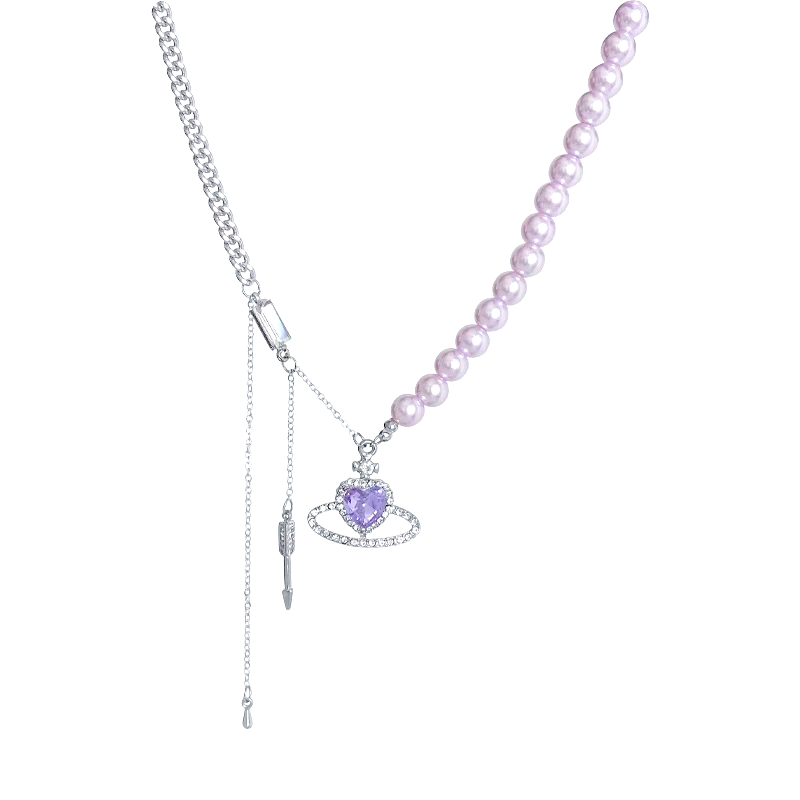 Lavender Pearl Necklace - Jentle Jewelry-Silver Jewelry
