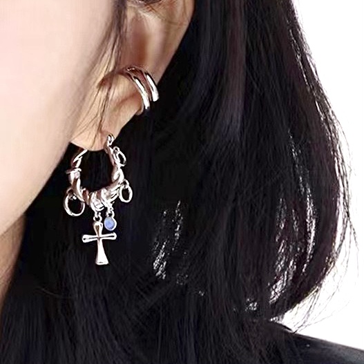 Silver Cross Earrings | Jentle Jewelry