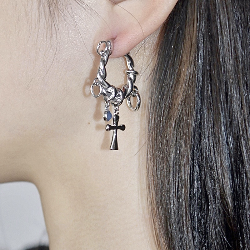 Silver Cross Earrings | Jentle Jewelry