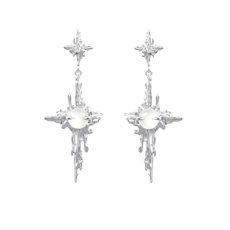 Moonstone Silver Earrings- Jentle Jewelry-Silver Jewelry