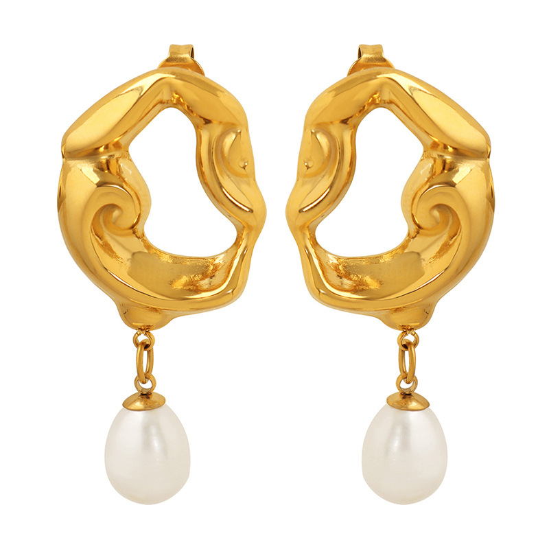 18K Gold Apollo Pearl Earrings- Jentle Jewelry-Silver Jewelry