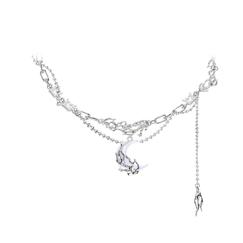 Artemis Crescent Necklace- Jentle Jewelry-Silver Jewelry