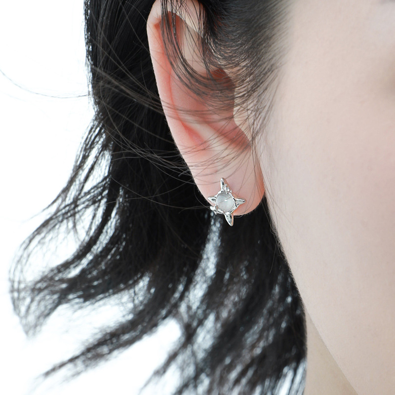 Moonstone Silver Earrings | Jentle Jewelry