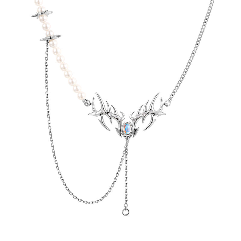 Moonlight Antler Necklace- Jentle Jewelry-Silver Jewelry