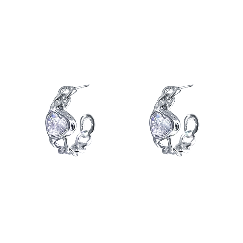 Shining Love Earrings- Jentle Jewelry-Silver Jewelry