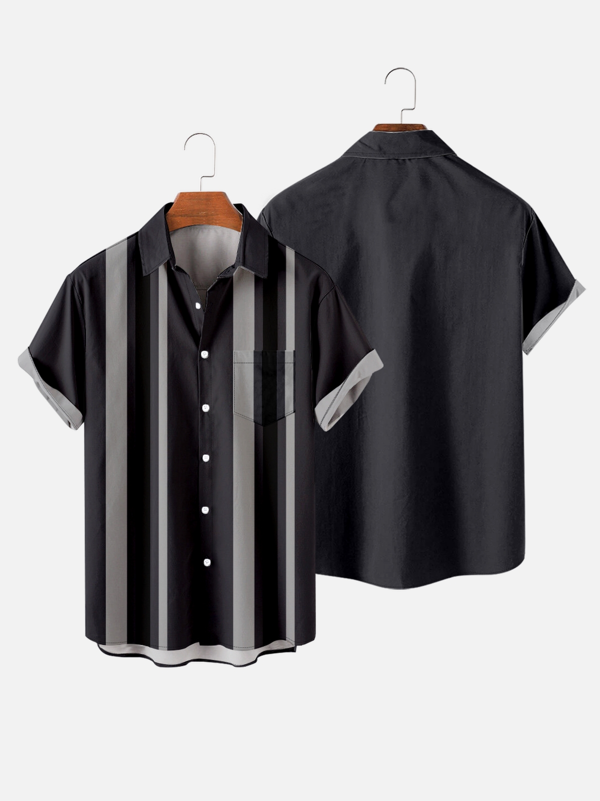 Men's Short Sleeves Shirt with Pocket Casual Style Lapel Neck Summer Tops