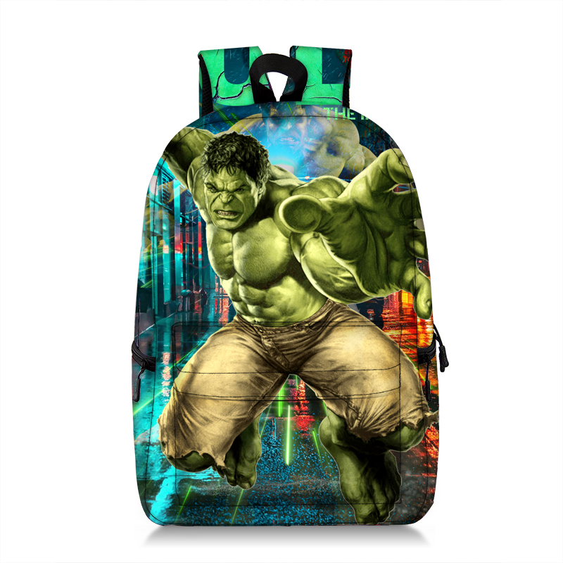 Hulk Backpack Kids Hulk Allover Print School Bag Zipper Side Pouches Ideal Gift