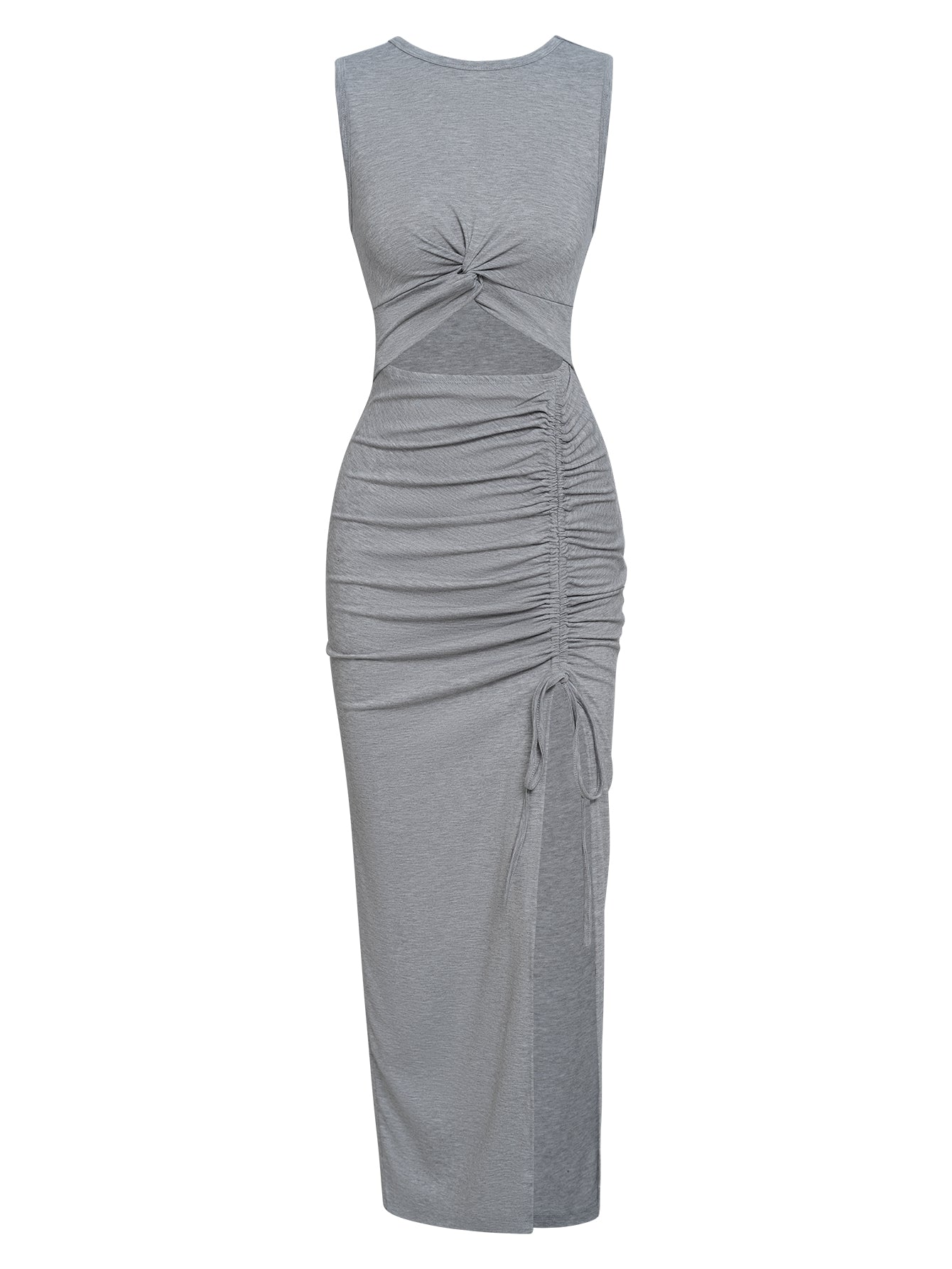 Women Cut-out Slit Maxi Dress Split Thigh Bodycon Long Dress