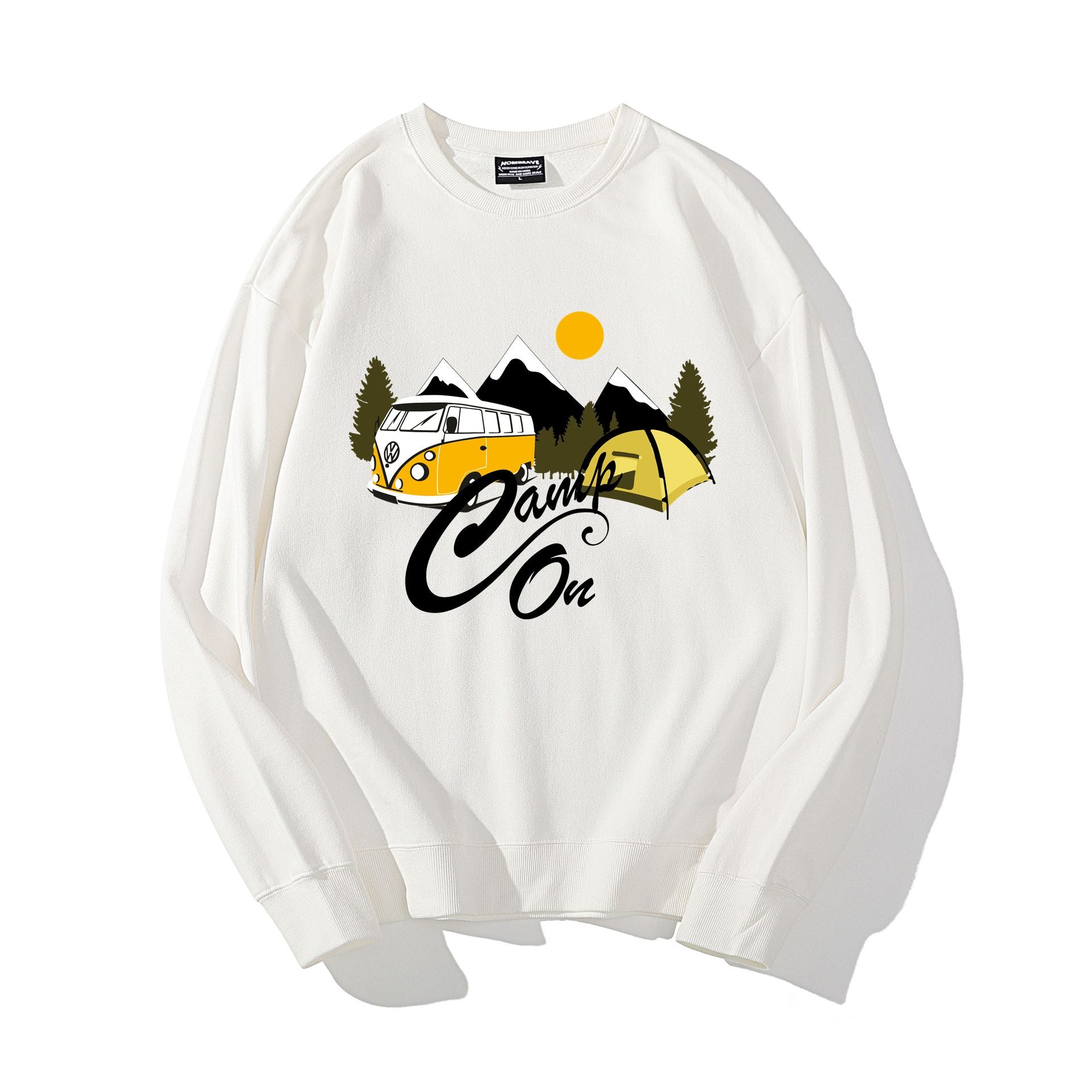 Travel and Camp Crew Neck Cotton Sweatshirt Outdoor Costume Ideal Present