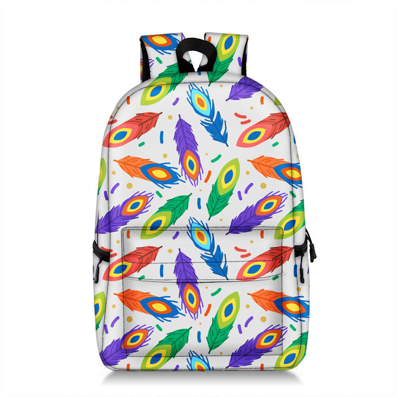 Peacock Backpack Kids Peacock Feather Graphic School Bag Ideal Present