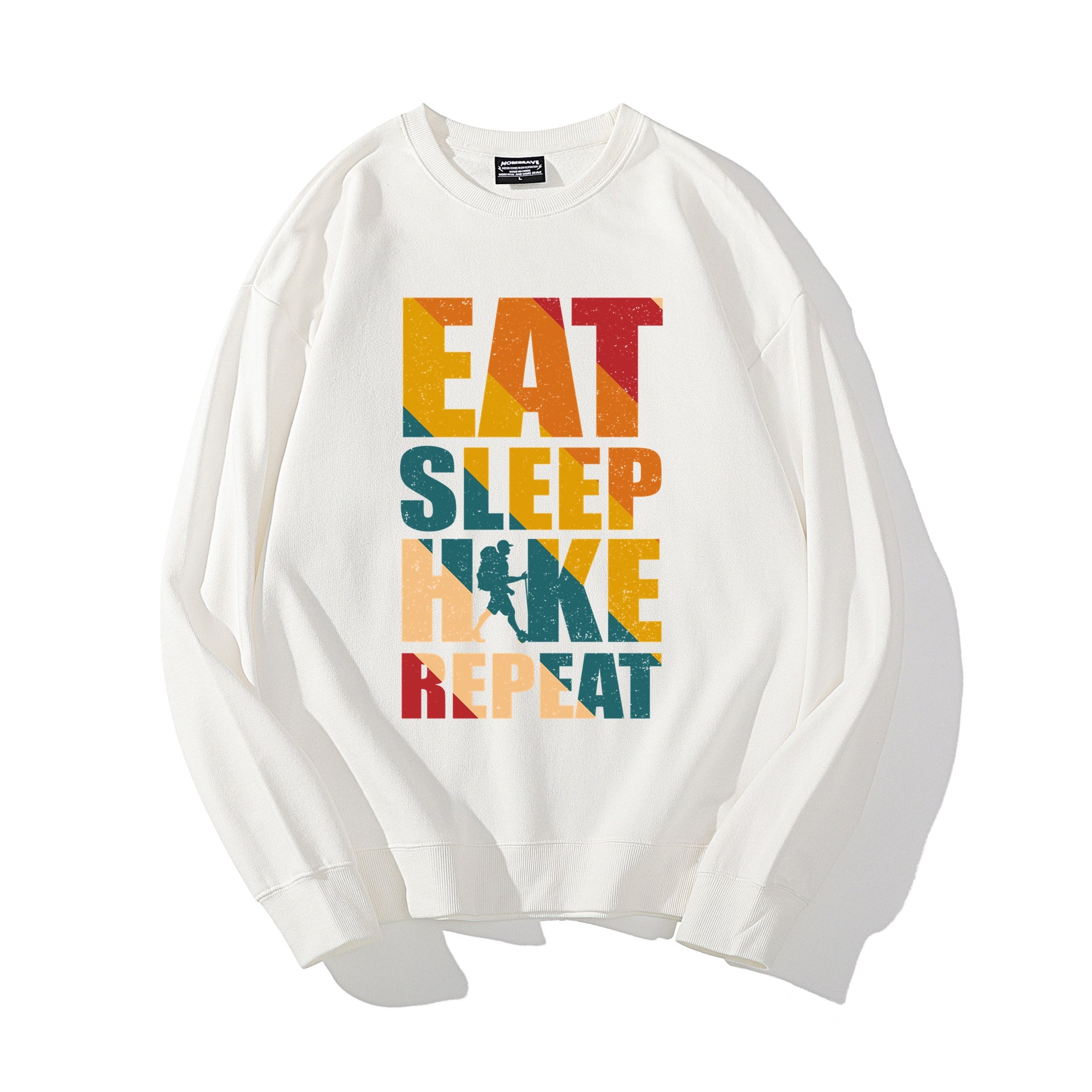 Hiking Sweater for Men Letter Graphic Printed Sweatshirt Autumn Winter Cotton Tops